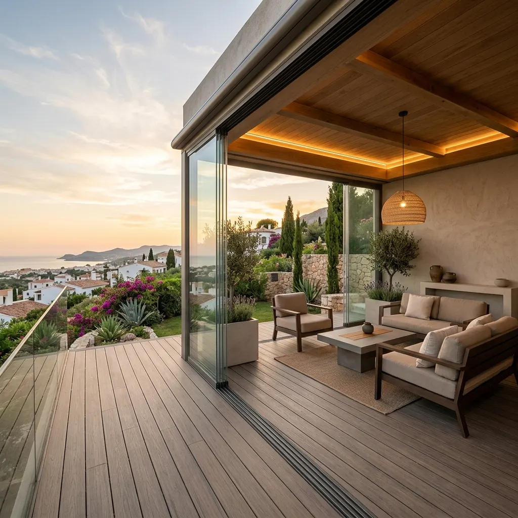 Terraza acristalada en Navarra, proyecto realizado por Muebles Pascual en Navarra